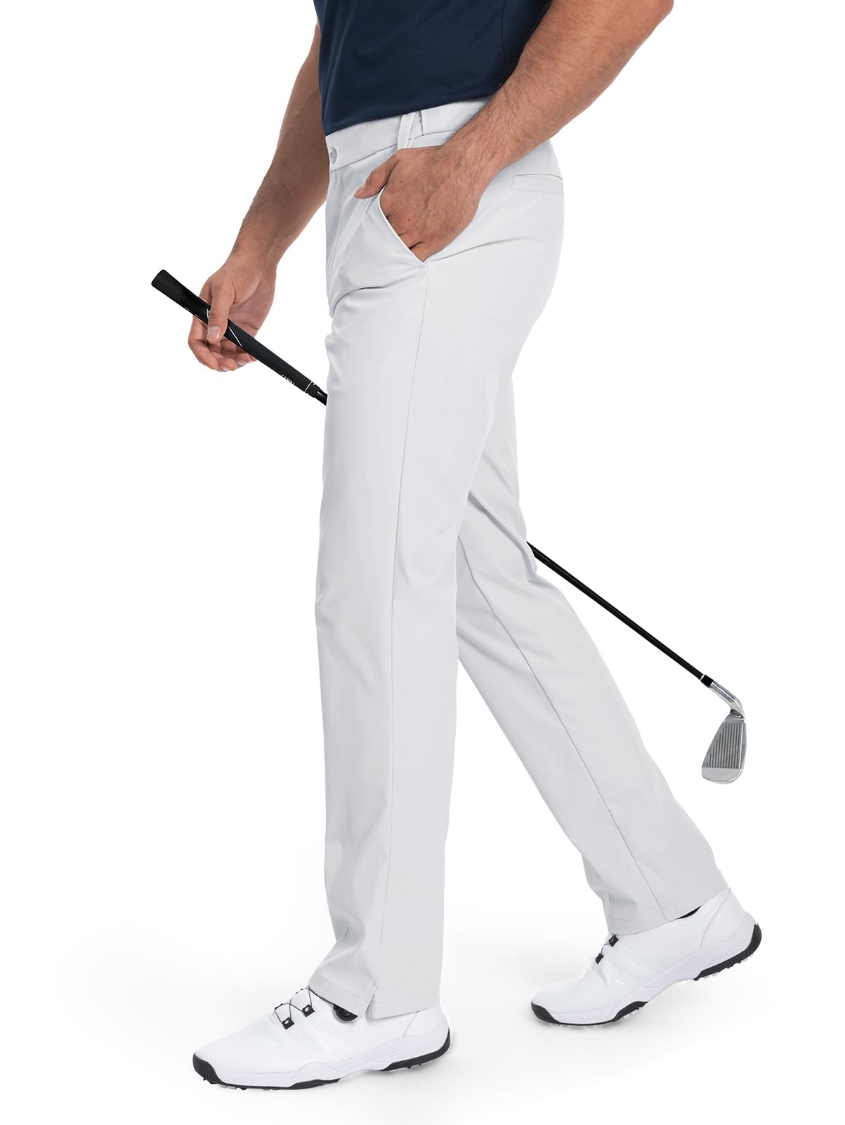 Men's-Golf-Pants-Classic-Fit Stretch Quick Dry Lightweight Dress Work Casual Outdoor Comfy Trousers with Pockets