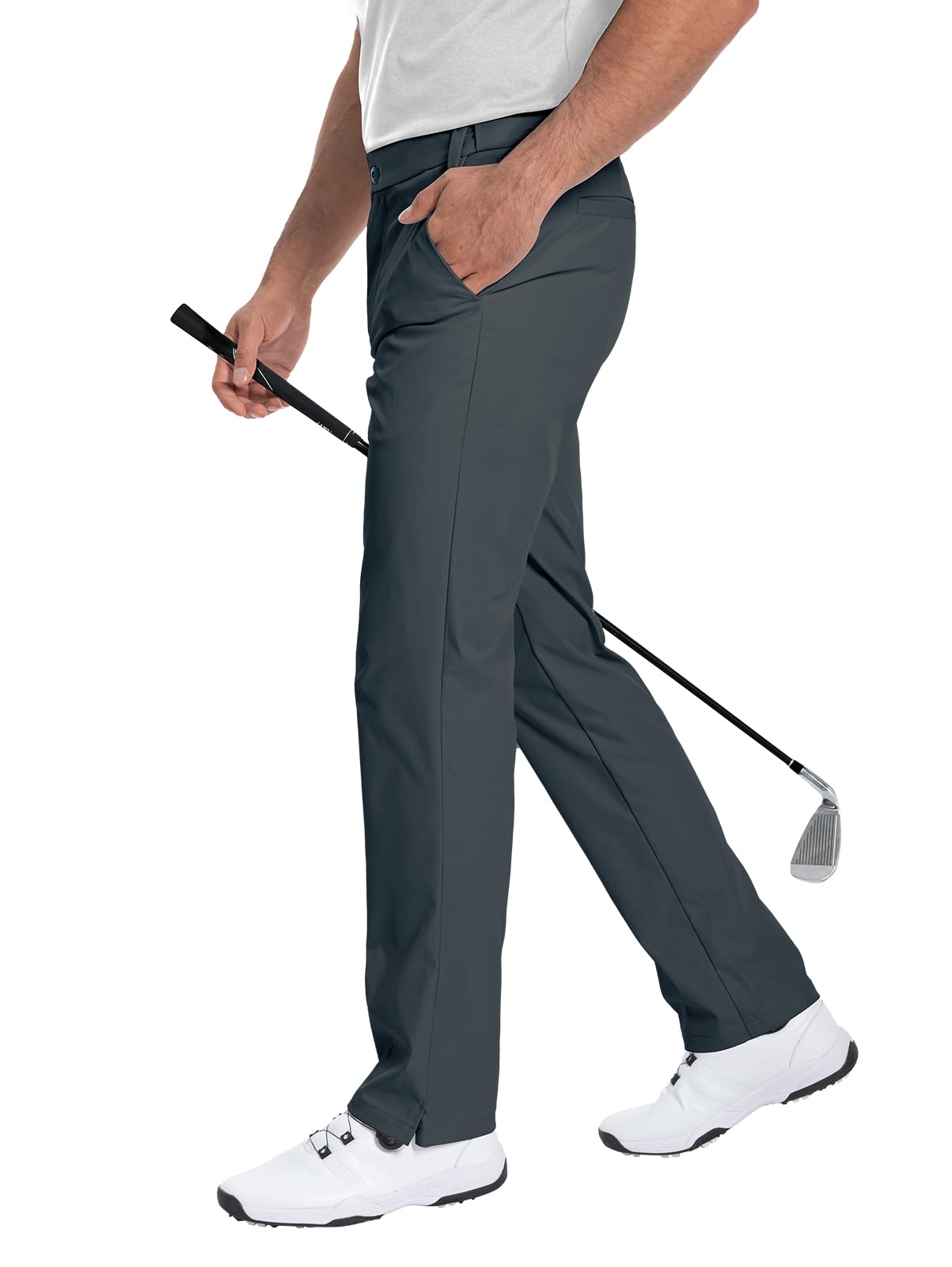 Men's-Golf-Pants-Classic-Fit Stretch Quick Dry Lightweight Dress Work Casual Outdoor Comfy Trousers with Pockets