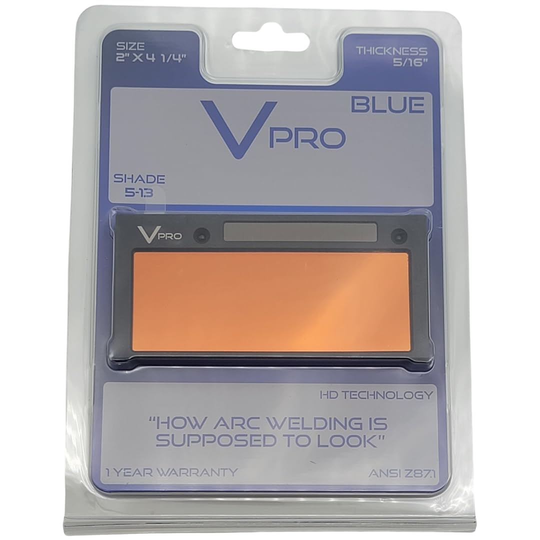 VPro Blue Variable Shade Auto-Darkening Welding Lens – Tig Welding Lens Fits most Pancake and Pipeliner Hoods – Adjustable Shades 5-13