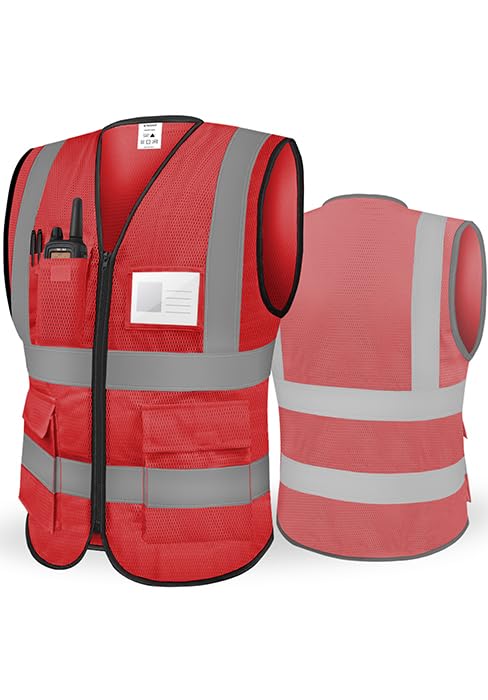 TICONN Reflective Safety Vest High Visibility Class II Mesh Vest for Women & Men Meets ANSI Standards