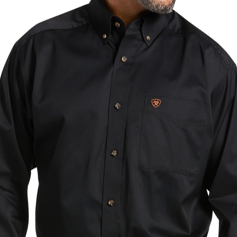 Ariat Solid Twill Classic Fit Shirt - Men's Long Sleeve Western Button-Down