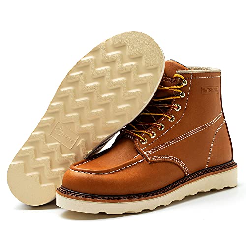 Work Boots for Men - 6 Inch Wedge Soft Toe Mens Work Boots, Waterproof Construction Work Shoes