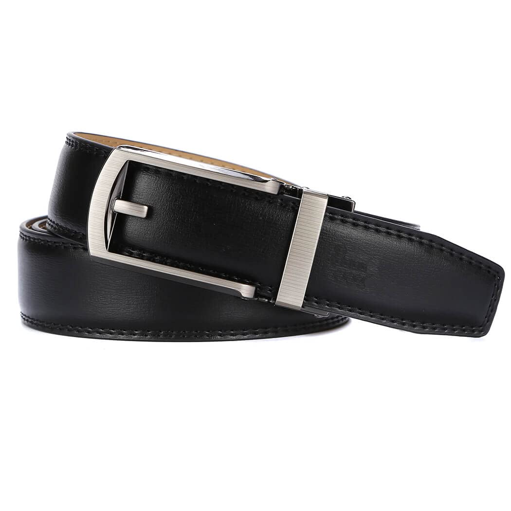 Mens Leather Ratchet Belts with Click Buckle Perfect Fit Dress Belt 30mm Wide