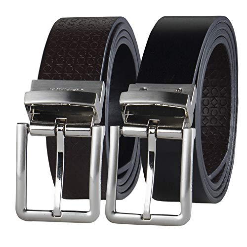 Calvin Klein Men's Two-in-One Reversible Rotative Buckle Casual Dress Belt