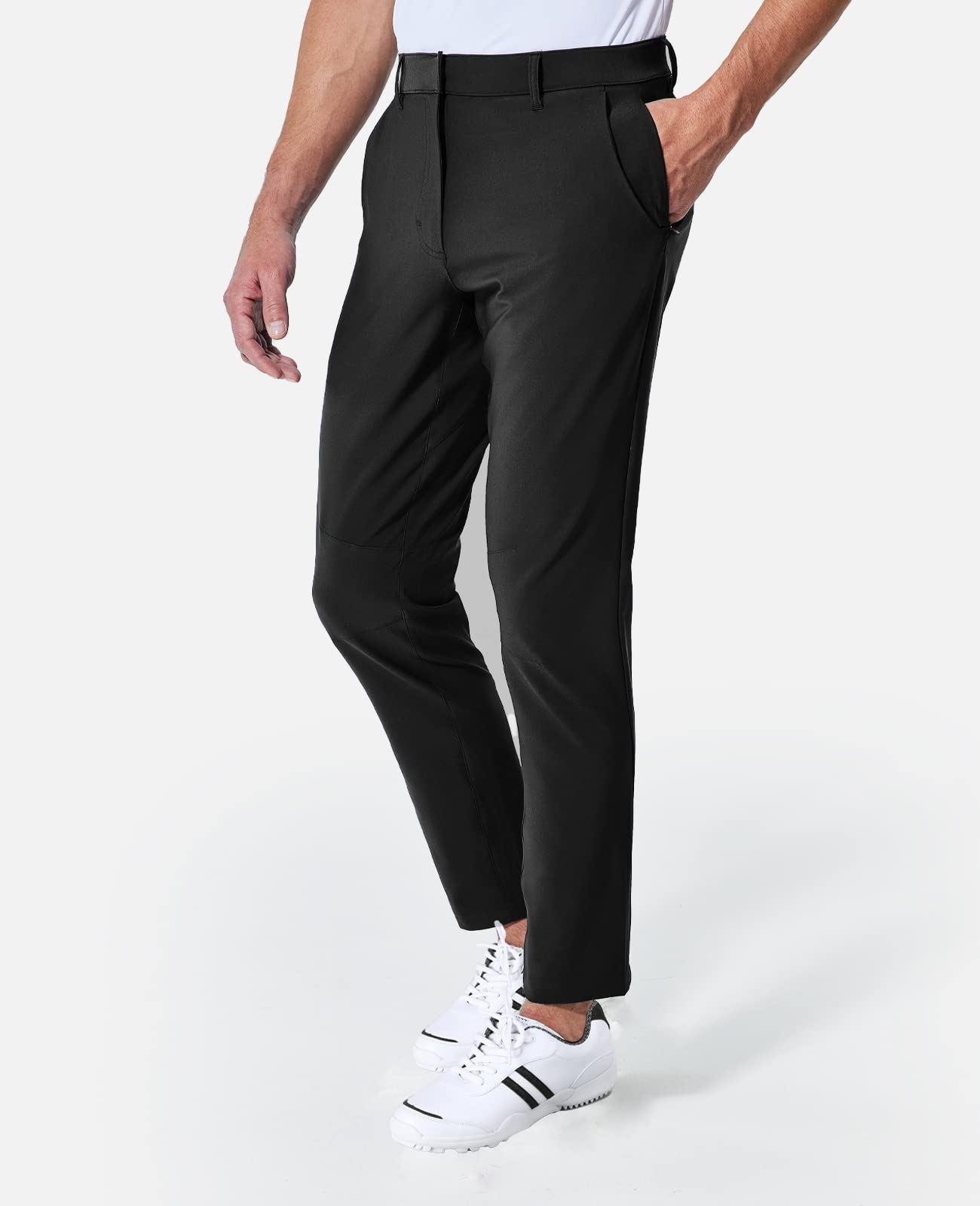 MIER Men's Stretch Golf Pants Slim Fit Lightweight Quick Dry Casual Work Dress Pants with 5 Pockets, Elastic Waist