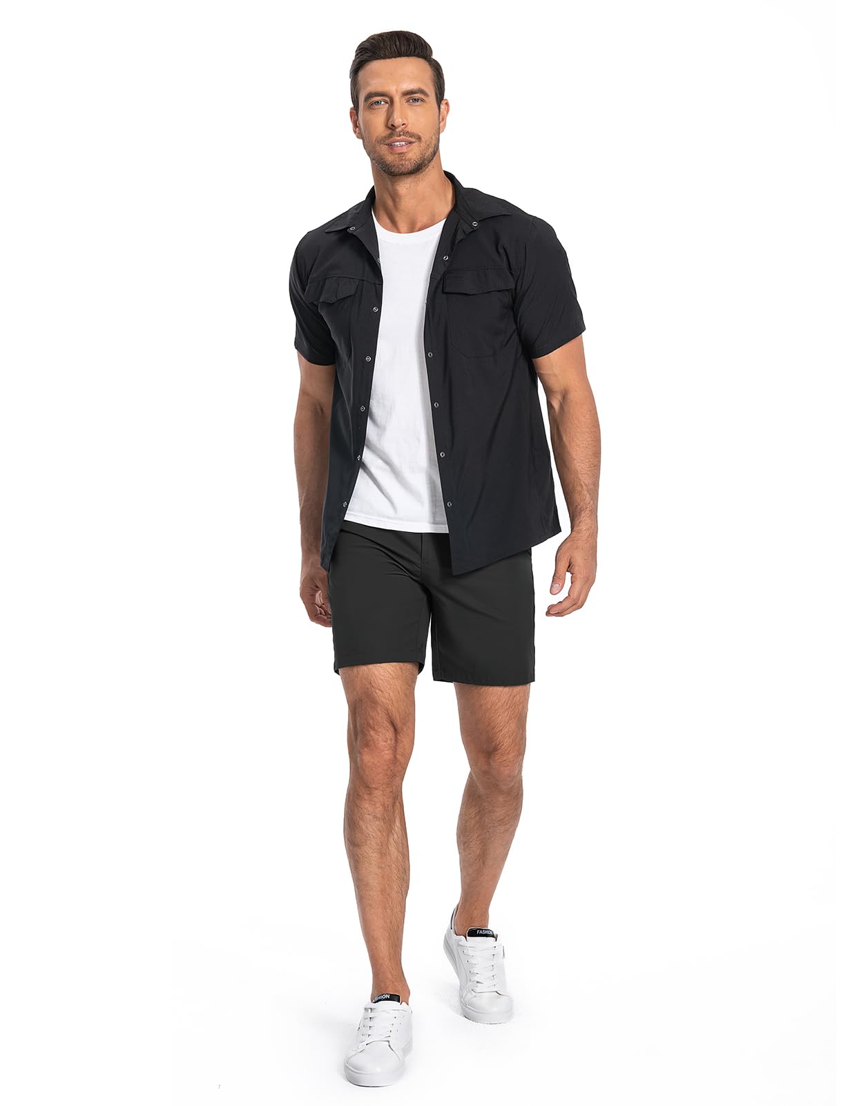 Men's Golf Shorts 7" 10" Dress Casual Shorts Quick Dry Stretch Anti-Wrinkle Work Hybrid Chino Shorts with 4 Pockets