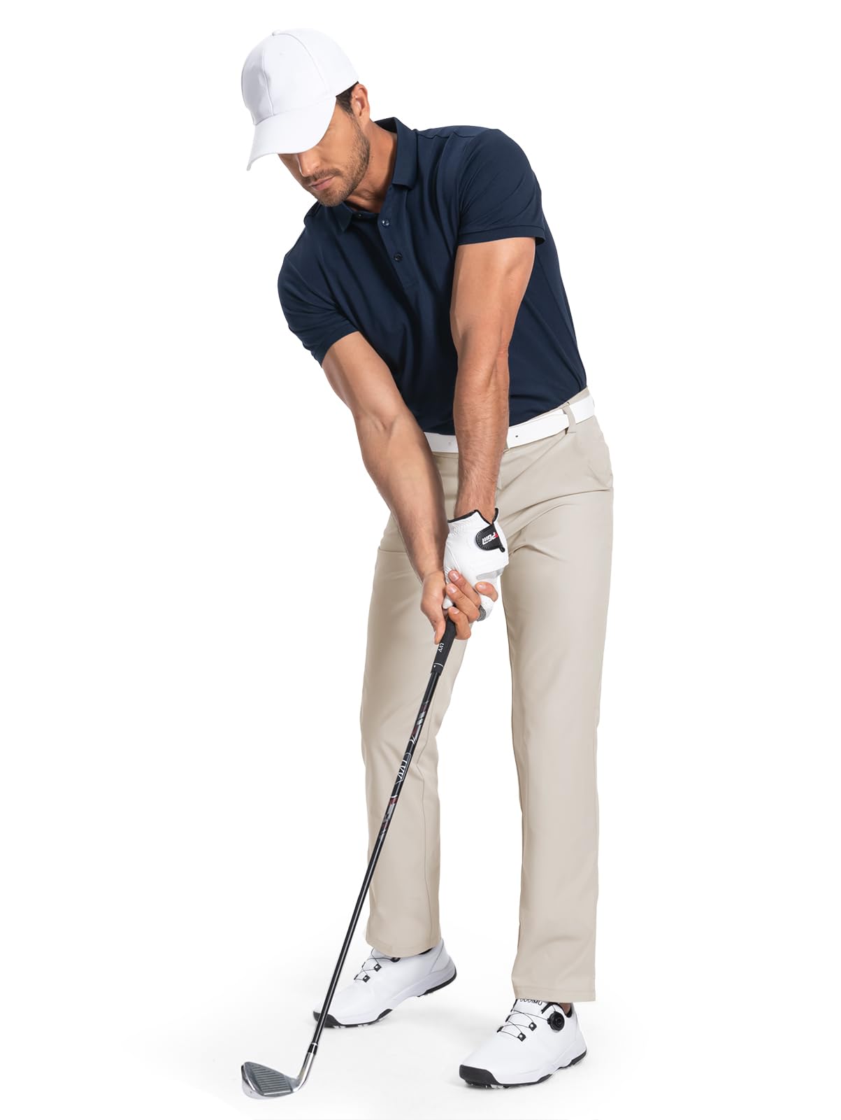 Men's-Golf-Pants-Classic-Fit Stretch Quick Dry Lightweight Dress Work Casual Outdoor Comfy Trousers with Pockets