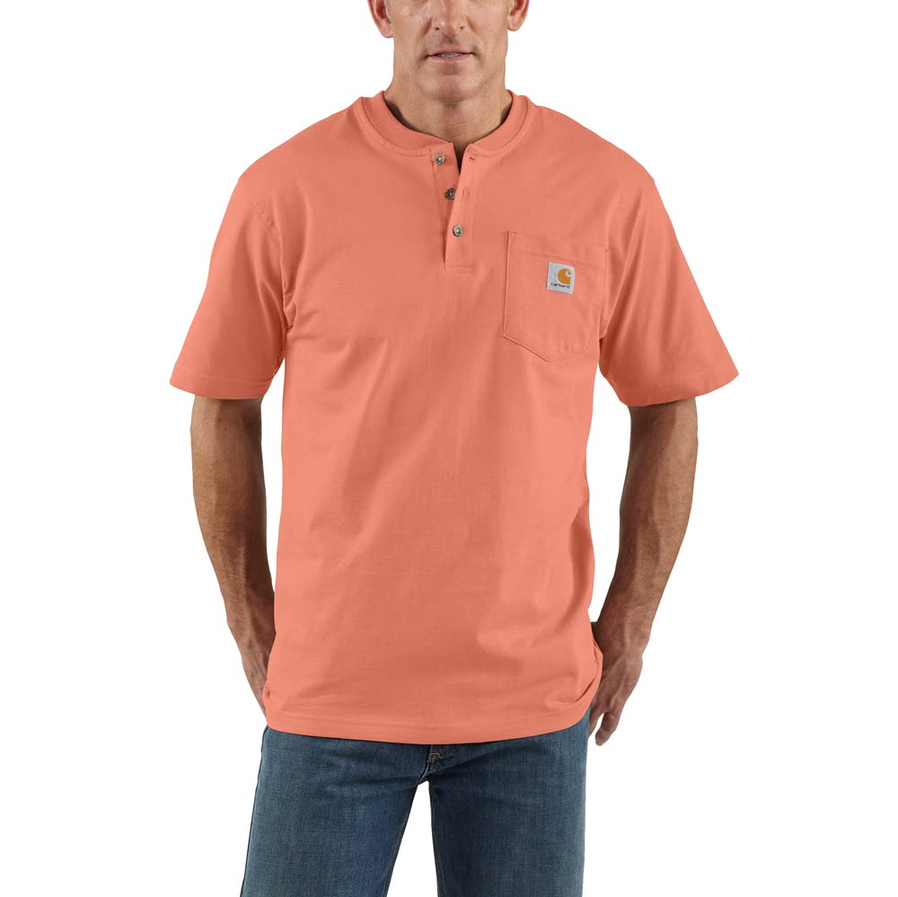 Carhartt Men's Loose Fit Heavyweight Short-Sleeve Pocket Henley T-Shirt