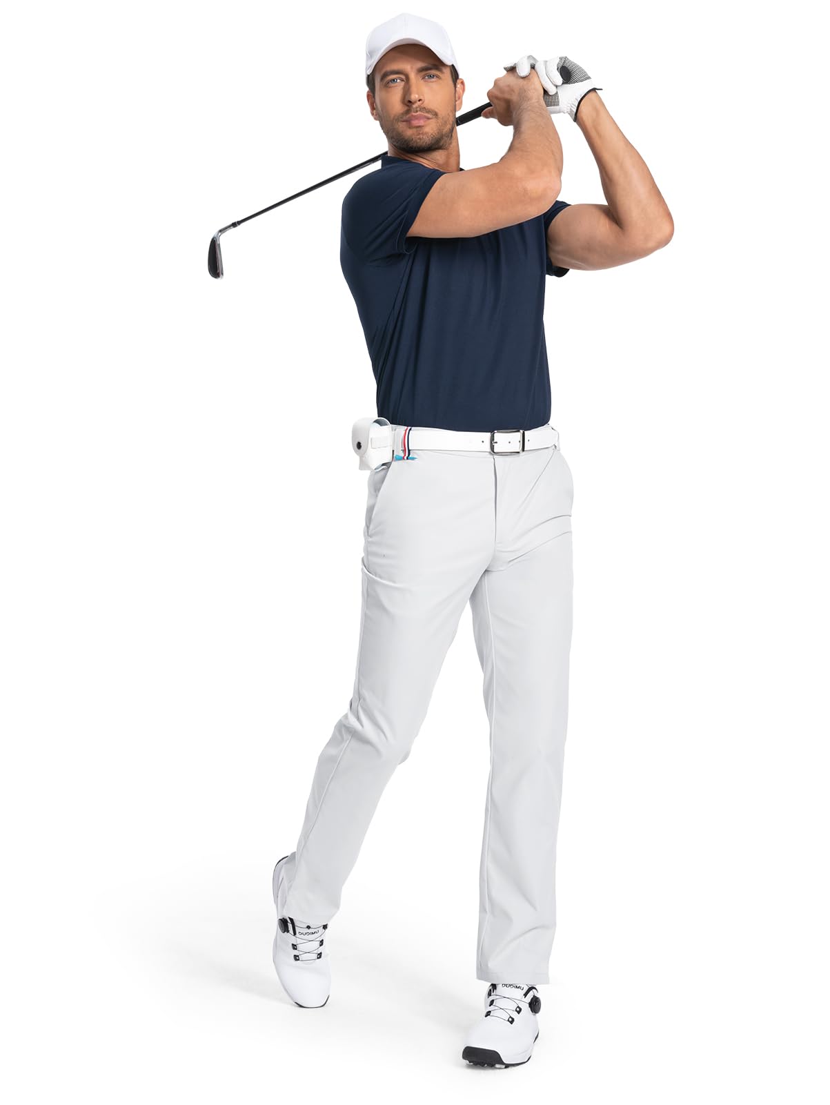 Men's-Golf-Pants-Classic-Fit Stretch Quick Dry Lightweight Dress Work Casual Outdoor Comfy Trousers with Pockets