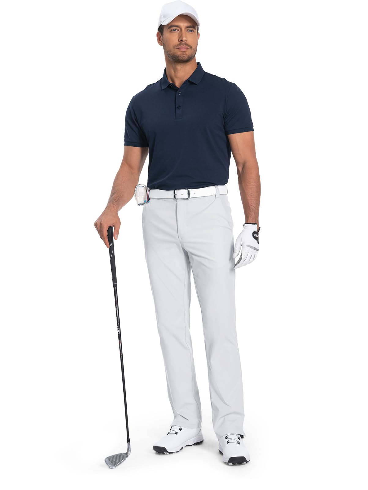 Men's-Golf-Pants-Classic-Fit Stretch Quick Dry Lightweight Dress Work Casual Outdoor Comfy Trousers with Pockets