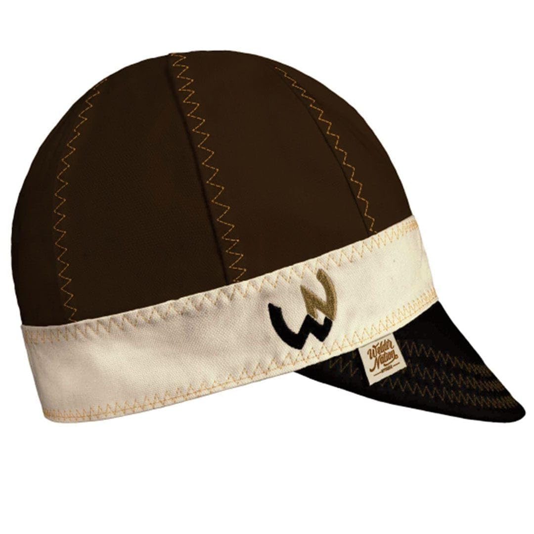 Welder Nation 8 Panel Soft, 10 oz Light Weight Cotton Welding Cap, Durable for Safety and Protection While Welding. Stick ARC