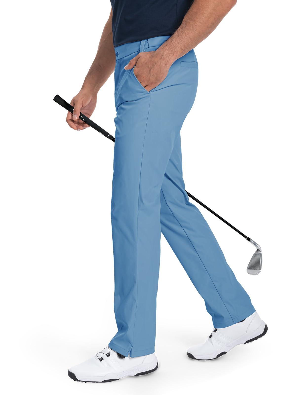 Men's-Golf-Pants-Classic-Fit Stretch Quick Dry Lightweight Dress Work Casual Outdoor Comfy Trousers with Pockets