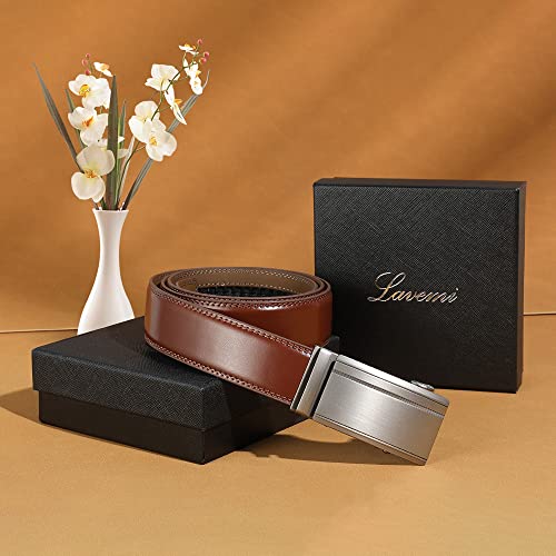 Lavemi Men's Real Leather Ratchet Dress Casual Belt, Cut to Exact Fit,Elegant Gift Box