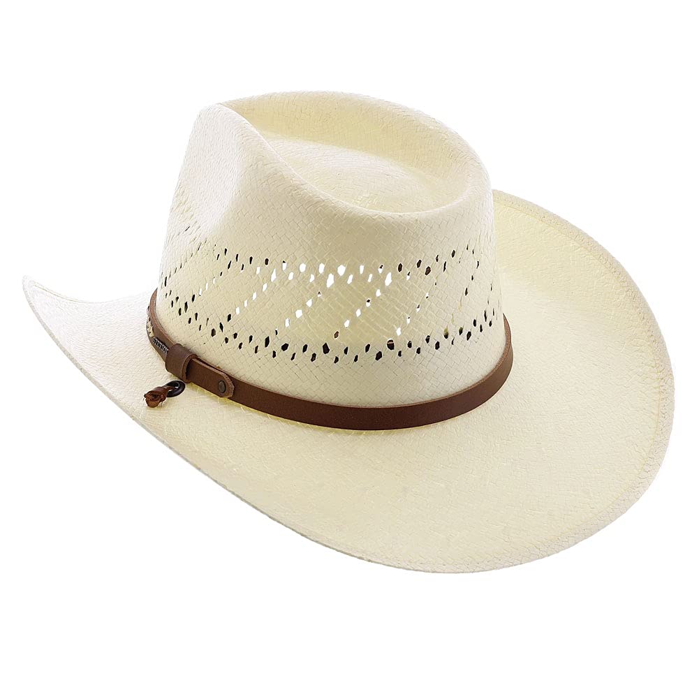 Stetson Natural Santa Fe Vented Shantung Outdoor Hat with Chin Strap TSSTFE-8334