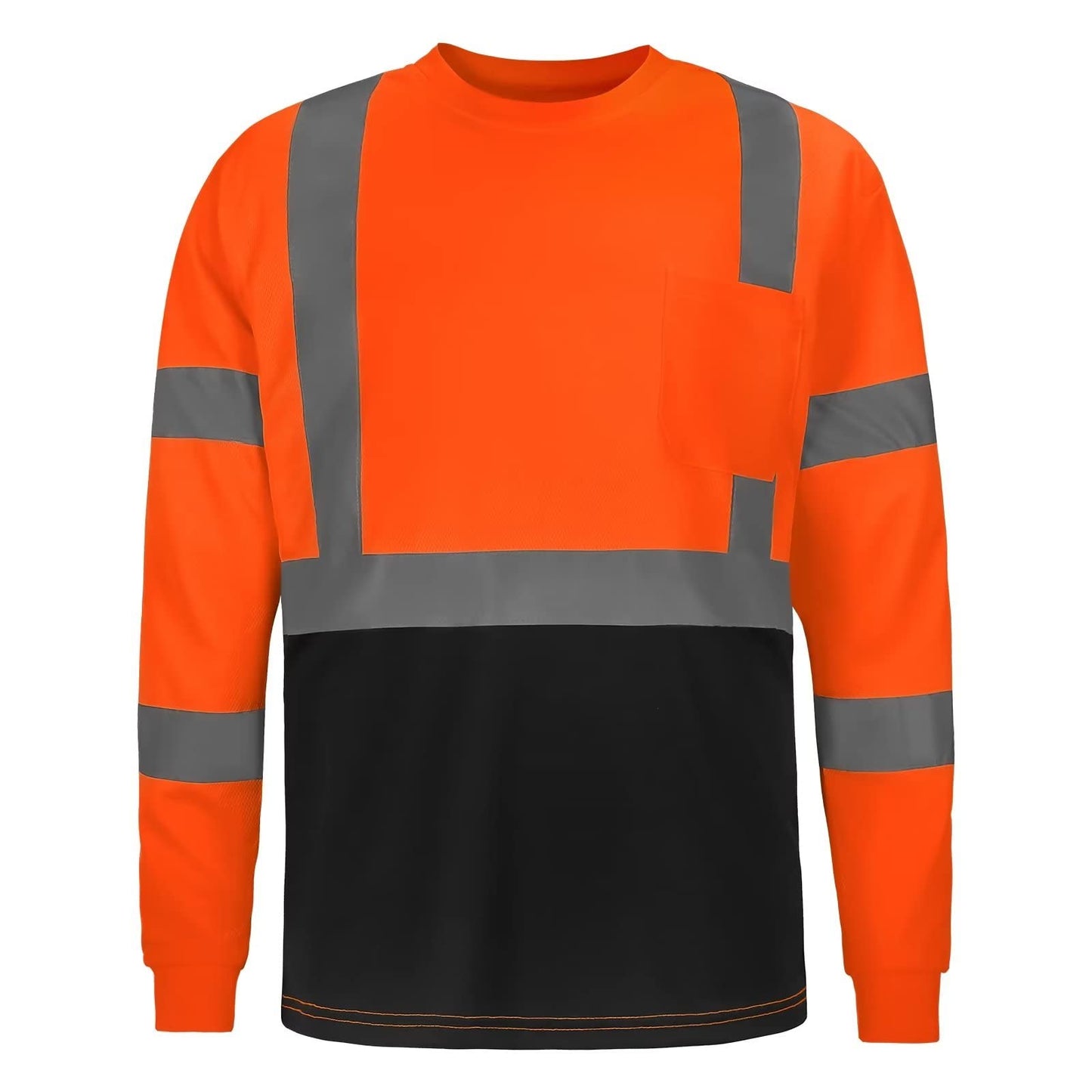 High Visibility Shirts Quick Dry Safety T Shirts with Reflective Strips and Pocket Short Sleeve Mesh Hi Vis Construction Work Class 2 Shirt for Men/Women Black Bottom Lime,Medium