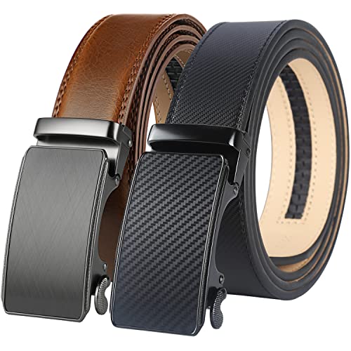 Lavemi Men's Real Leather Ratchet Dress Casual Belt, Cut to Exact Fit,Elegant Gift Box