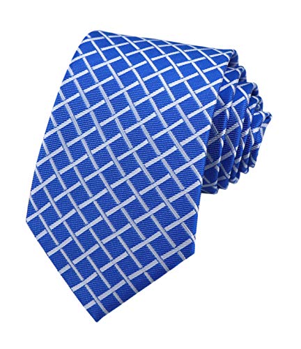 Kihatwin Men's Gingham Check Stripe Ties Pattern Business Formal Designer Neckties 3.15"