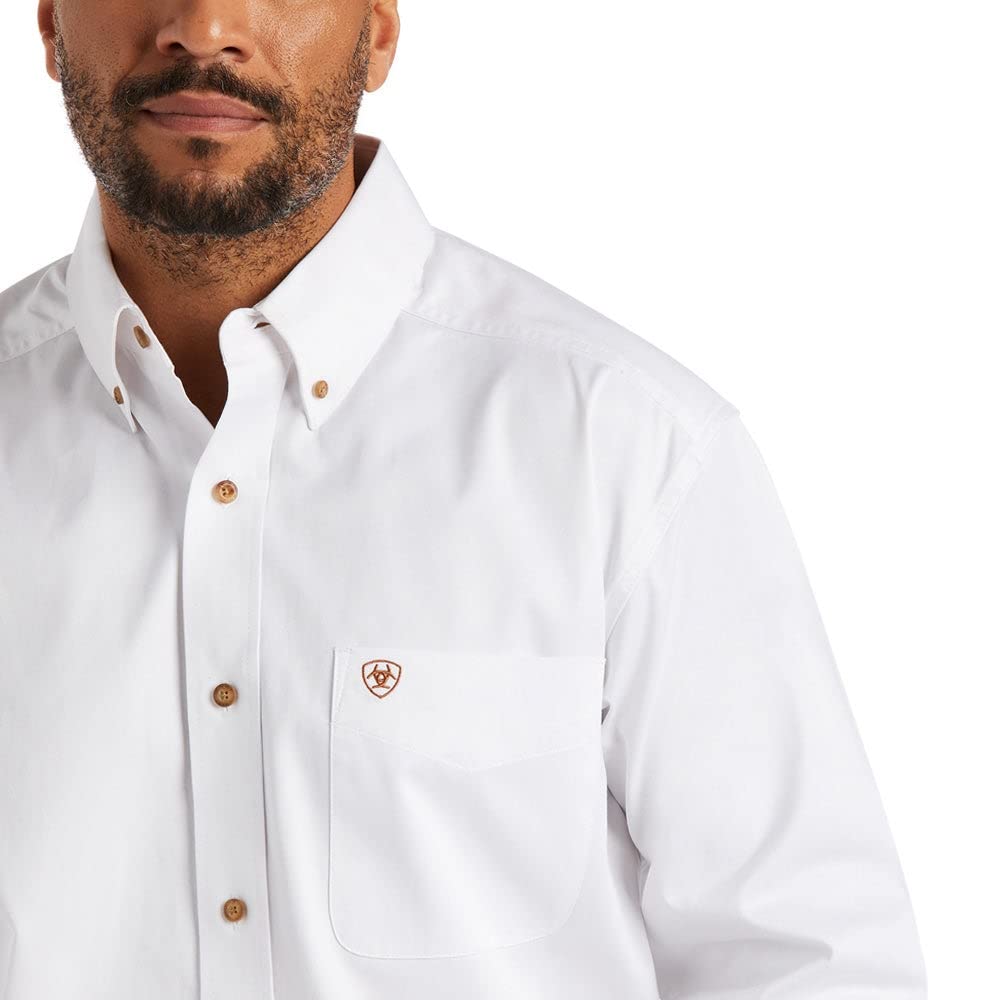 Ariat Solid Twill Classic Fit Shirt - Men's Long Sleeve Western Button-Down