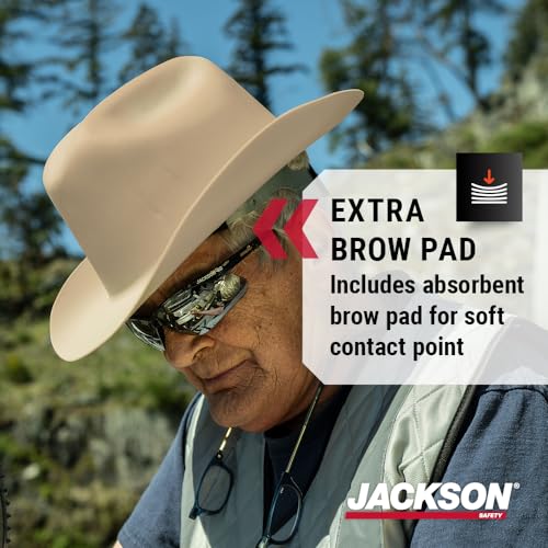 Jackson Safety Cowboy Hard Hat - Western Outlaw Style Construction Helmet with Full Brim Sun Shade - ANSI Z89.1 & OSHA Compliant - (Multiple Colors)