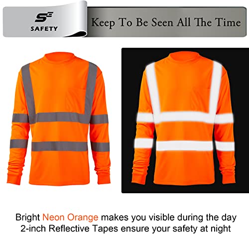 Hi Vis T Shirt Class 3 High Visibility Shirts for Men Safety Shirts with Reflective Strips and Pocket Breathable Construction Work Mesh Short Sleeve Yellow XL