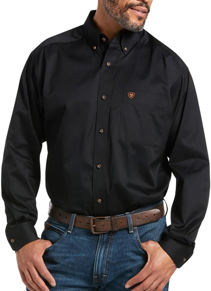 Ariat Solid Twill Classic Fit Shirt - Men's Long Sleeve Western Button-Down