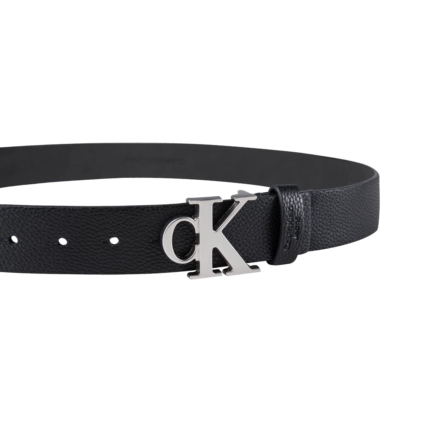 Calvin Klein Men's Casual Statement Plaque Buckle Belt with Logo Treatment