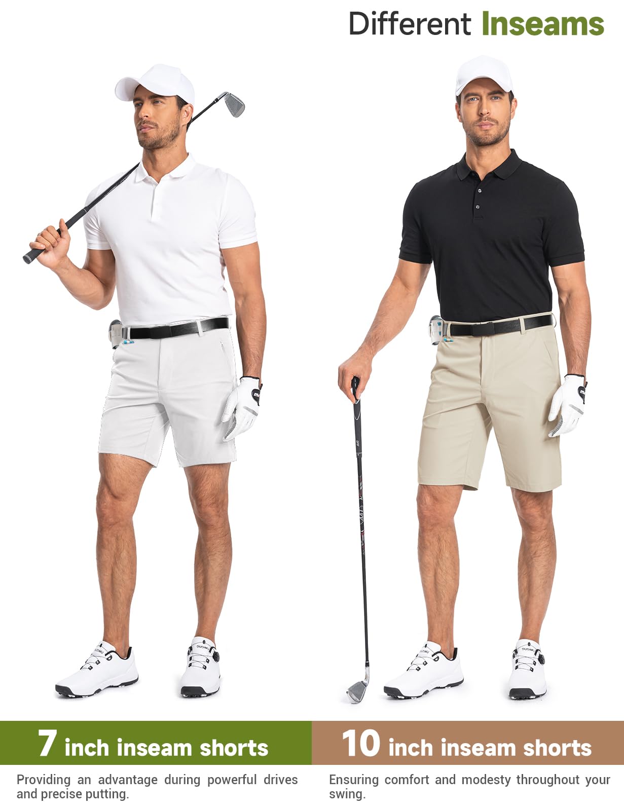 Men's Golf Shorts 7" 10" Dress Casual Shorts Quick Dry Stretch Anti-Wrinkle Work Hybrid Chino Shorts with 4 Pockets