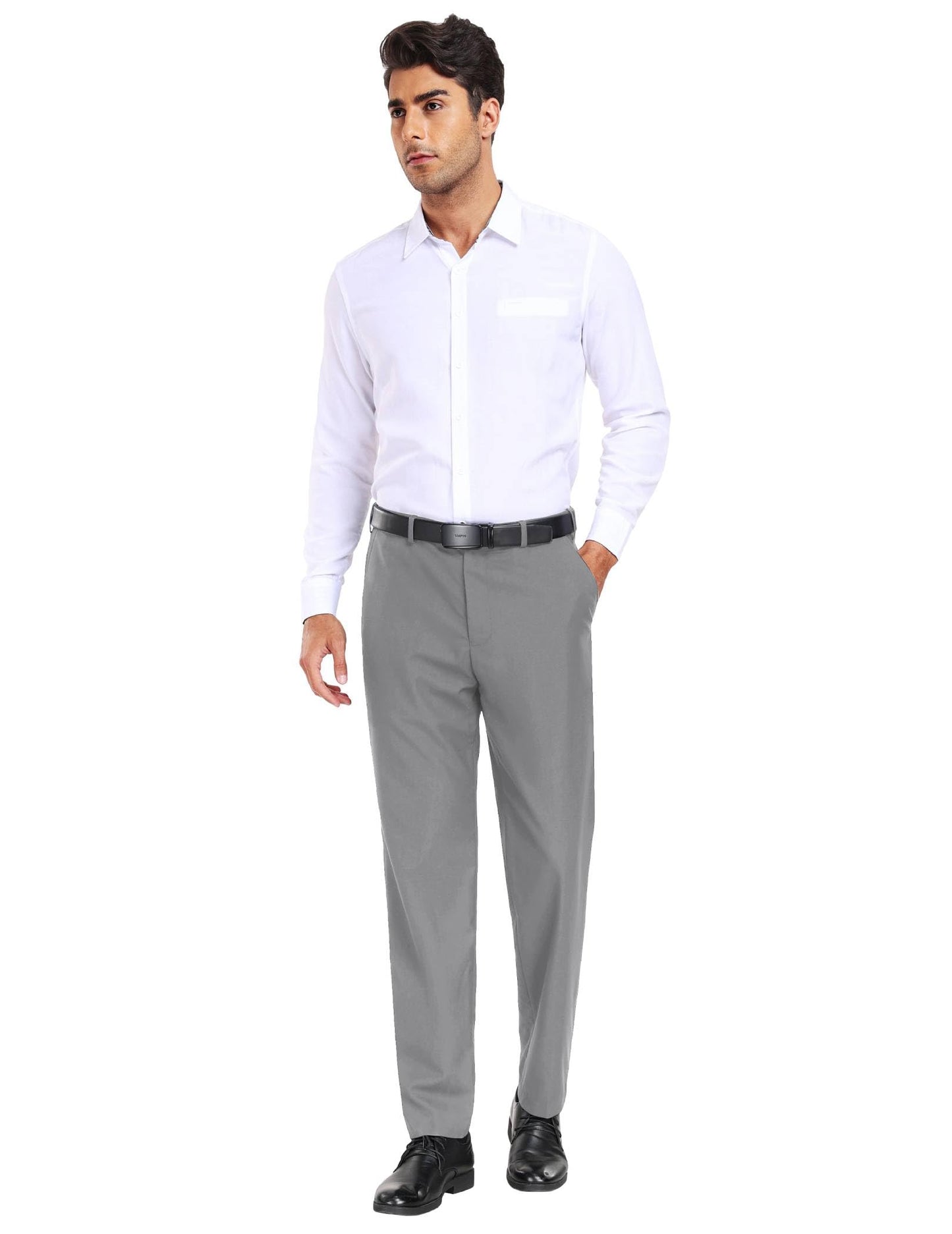 COOFANDY Men Classic Fit Dress Pant Casual Wrinkle Flat Front Pant Stretch Suit Pant