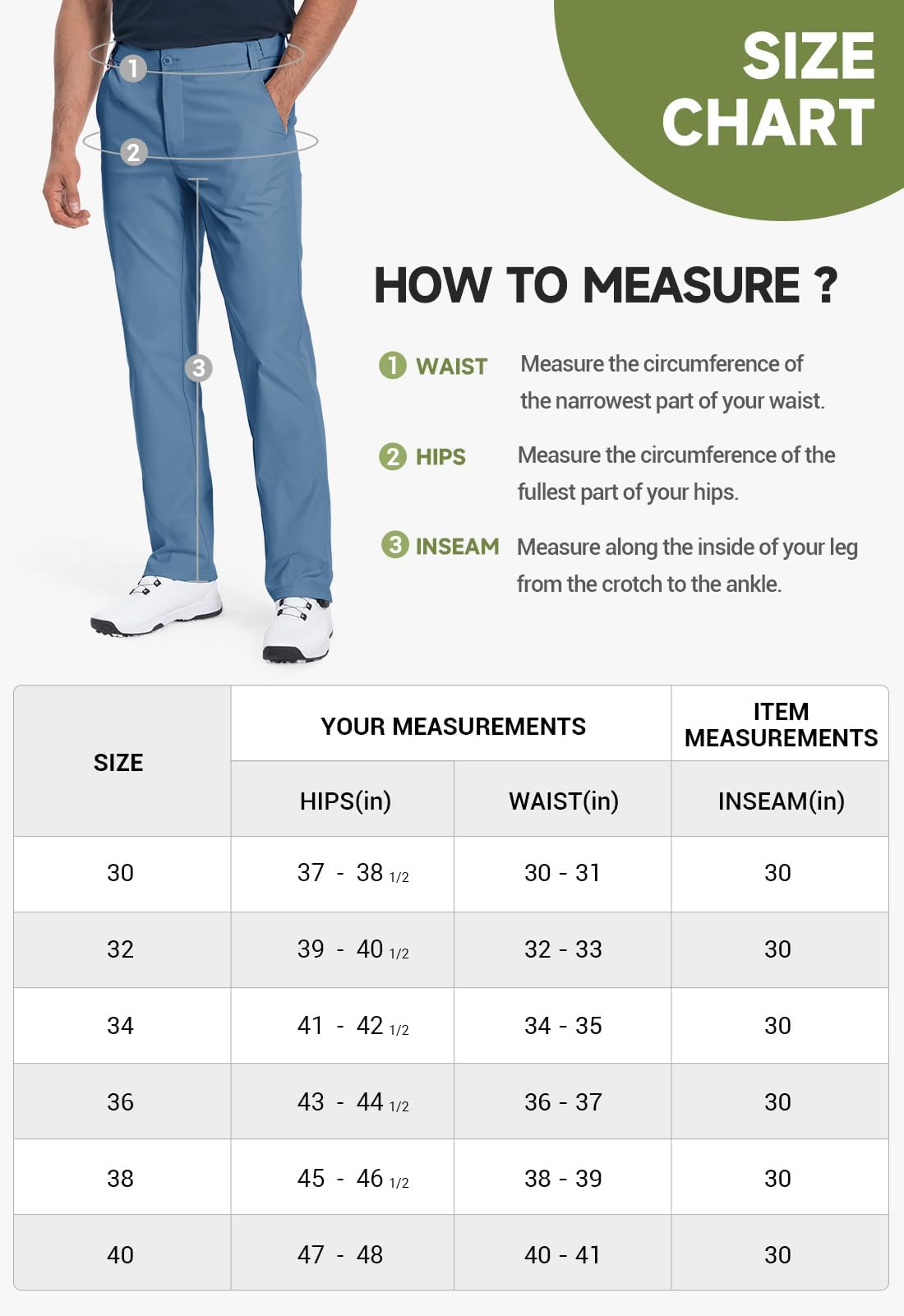 Men's-Golf-Pants-Classic-Fit Stretch Quick Dry Lightweight Dress Work Casual Outdoor Comfy Trousers with Pockets