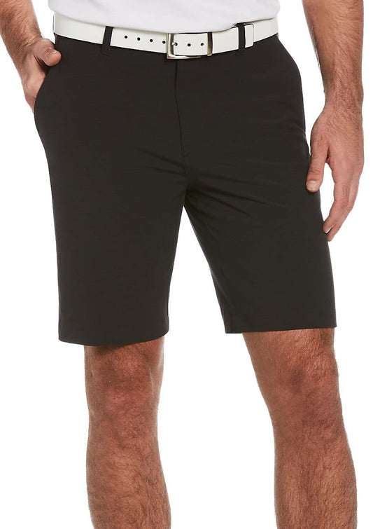 PGA TOUR Men’s 9” Flat Front Horizontal Textured Golf Shorts, 4-Way Stretch, Moisture-Wicking, Sun Protection