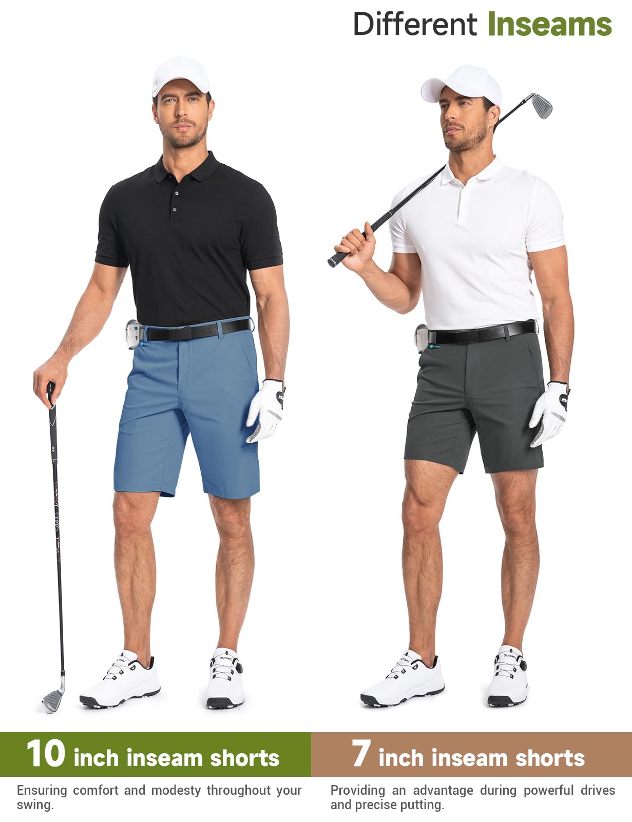 Men's Golf Shorts 7" 10" Dress Casual Shorts Quick Dry Stretch Anti-Wrinkle Work Hybrid Chino Shorts with 4 Pockets