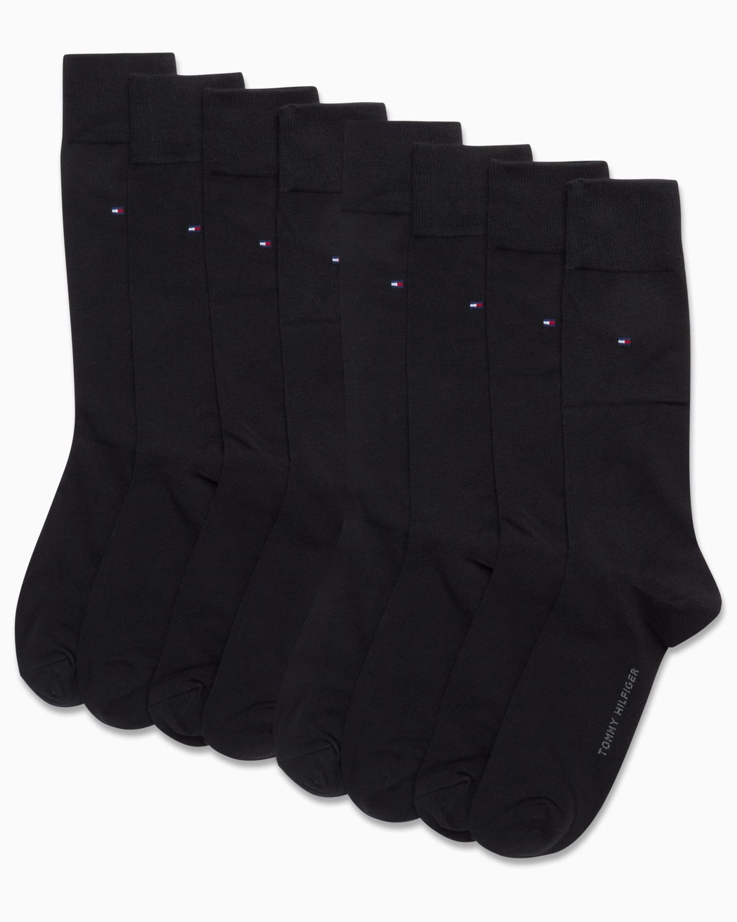 Tommy Hilfiger Men's Dress Socks - 8 Pack Comfort Stretch Crew Socks for Men - Crew Length Breathable Mens Work Socks (7-12)