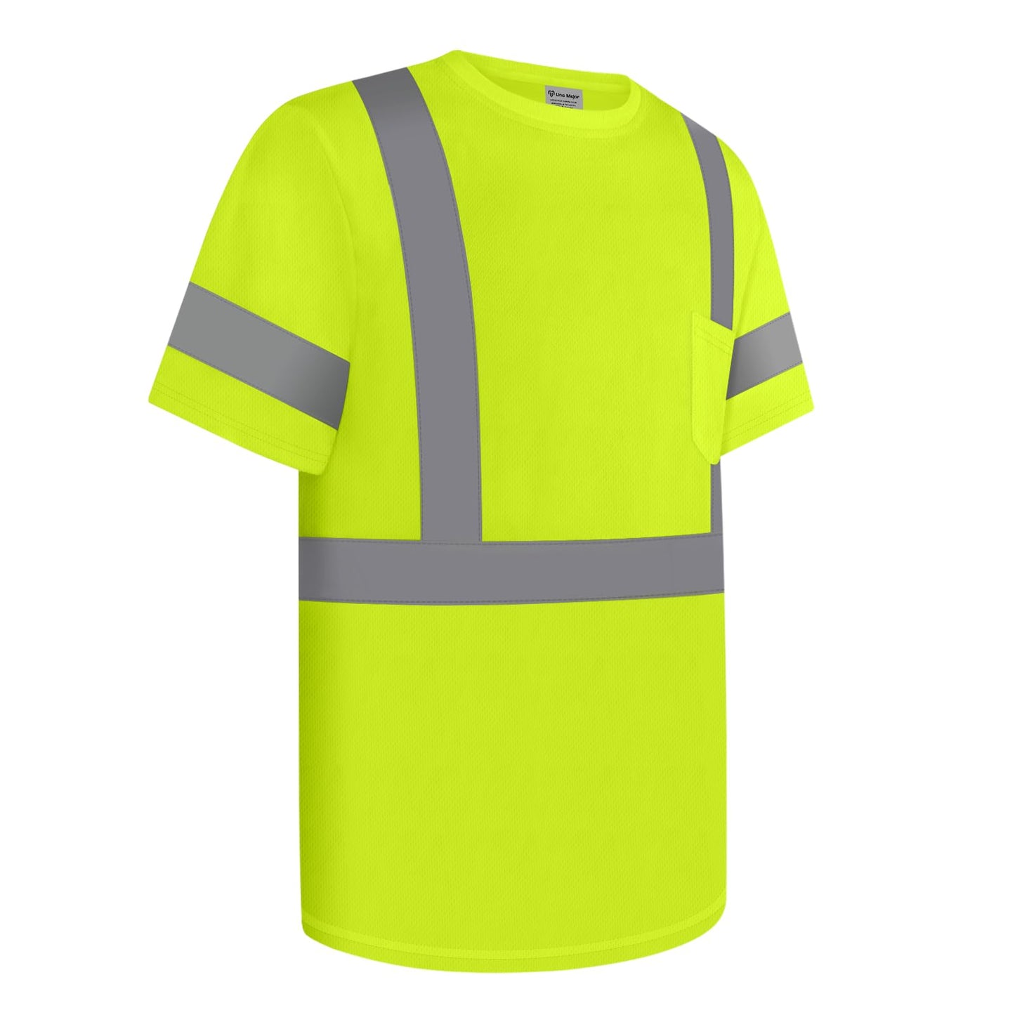 High Visibility Shirts for Men Class 3 Hi Vis Reflective Safety Construction Shirts for Men Women, Short Sleeve Work Shirts with Black Bottom, Meet ANSI, Durable & Breathable, Yellow L