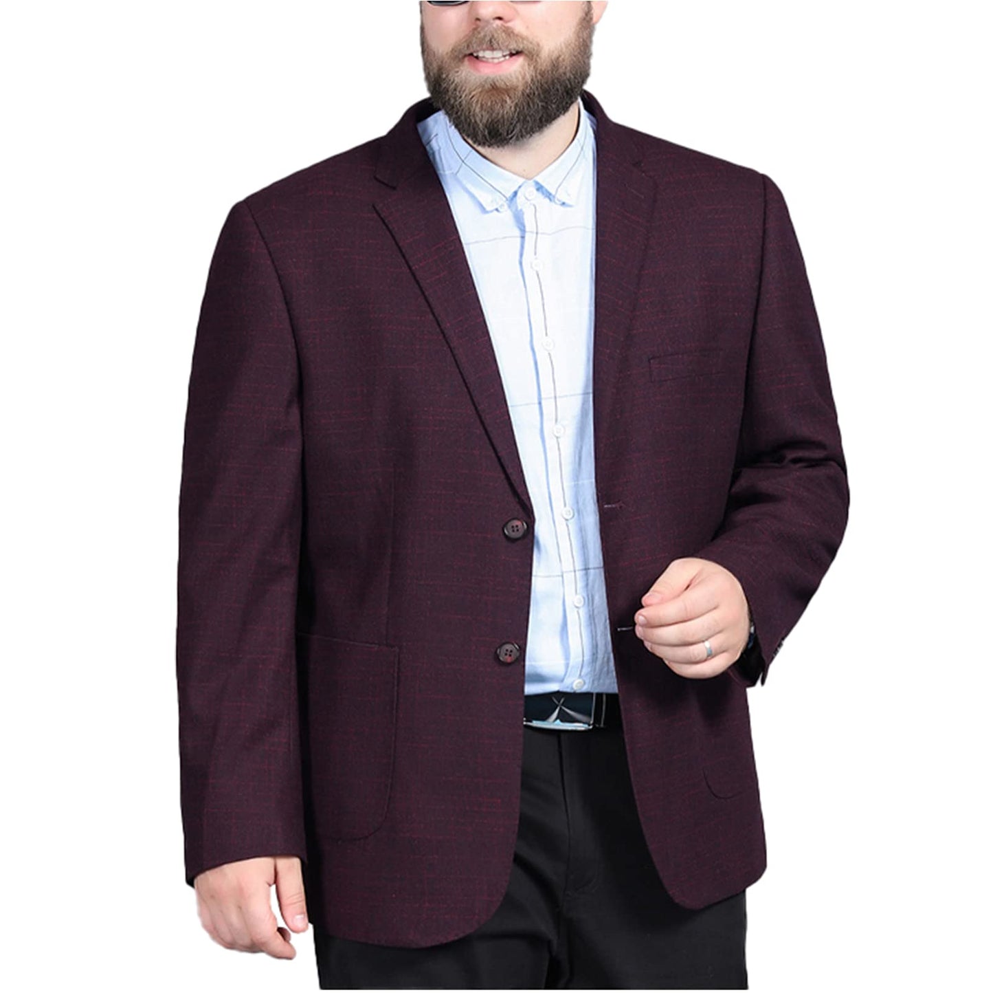 Men's Plus Size Blazer Two Button Business Suit Jacket Wedding Stylish Dress