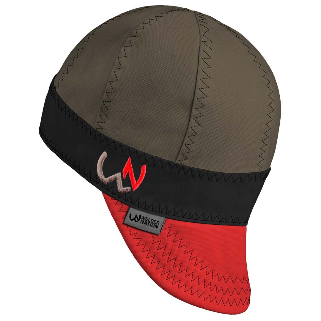 Welder Nation 8 Panel Soft, 10 oz Light Weight Cotton Welding Cap, Durable for Safety and Protection While Welding. Stick ARC