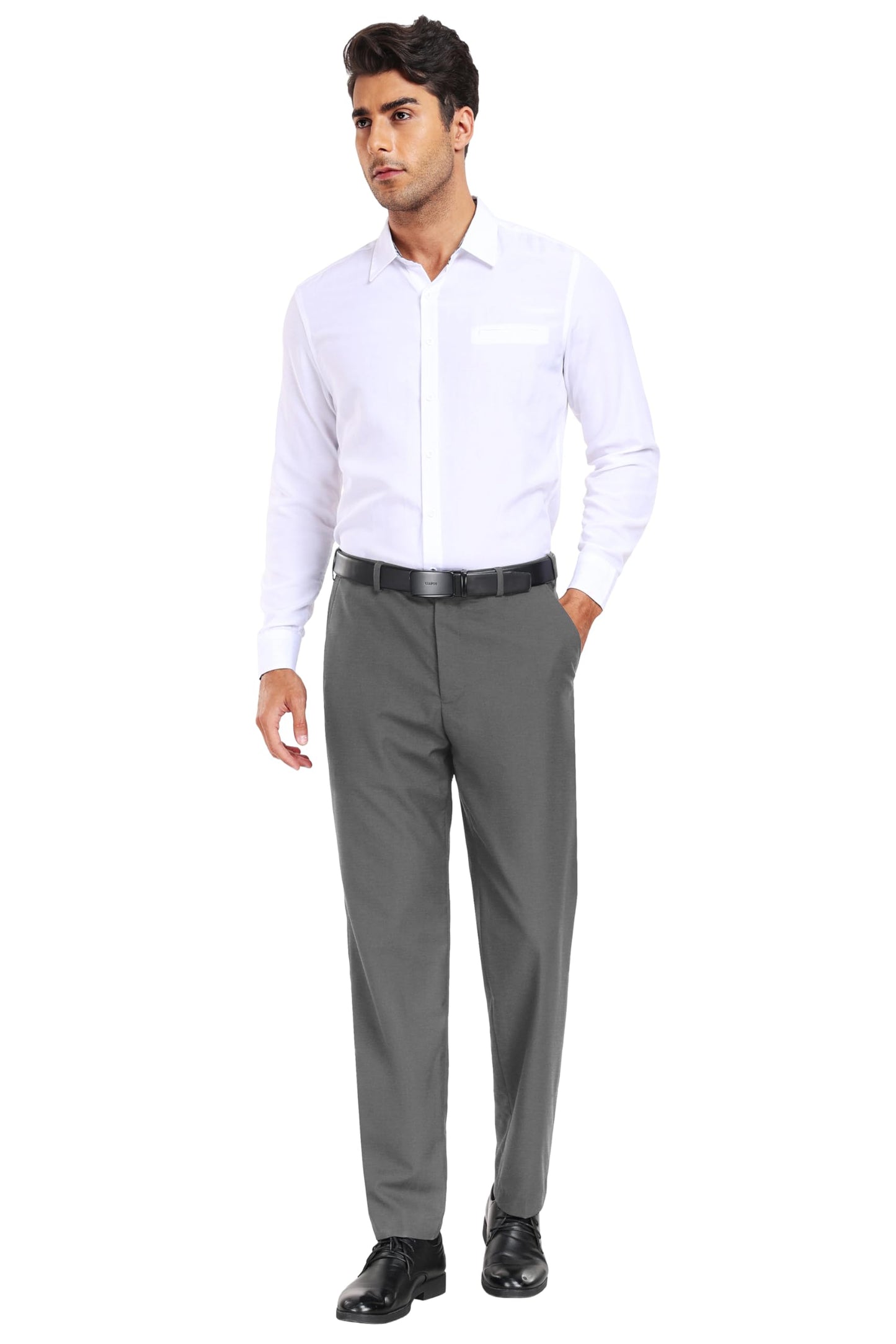 COOFANDY Men Classic Fit Dress Pant Casual Wrinkle Flat Front Pant Stretch Suit Pant