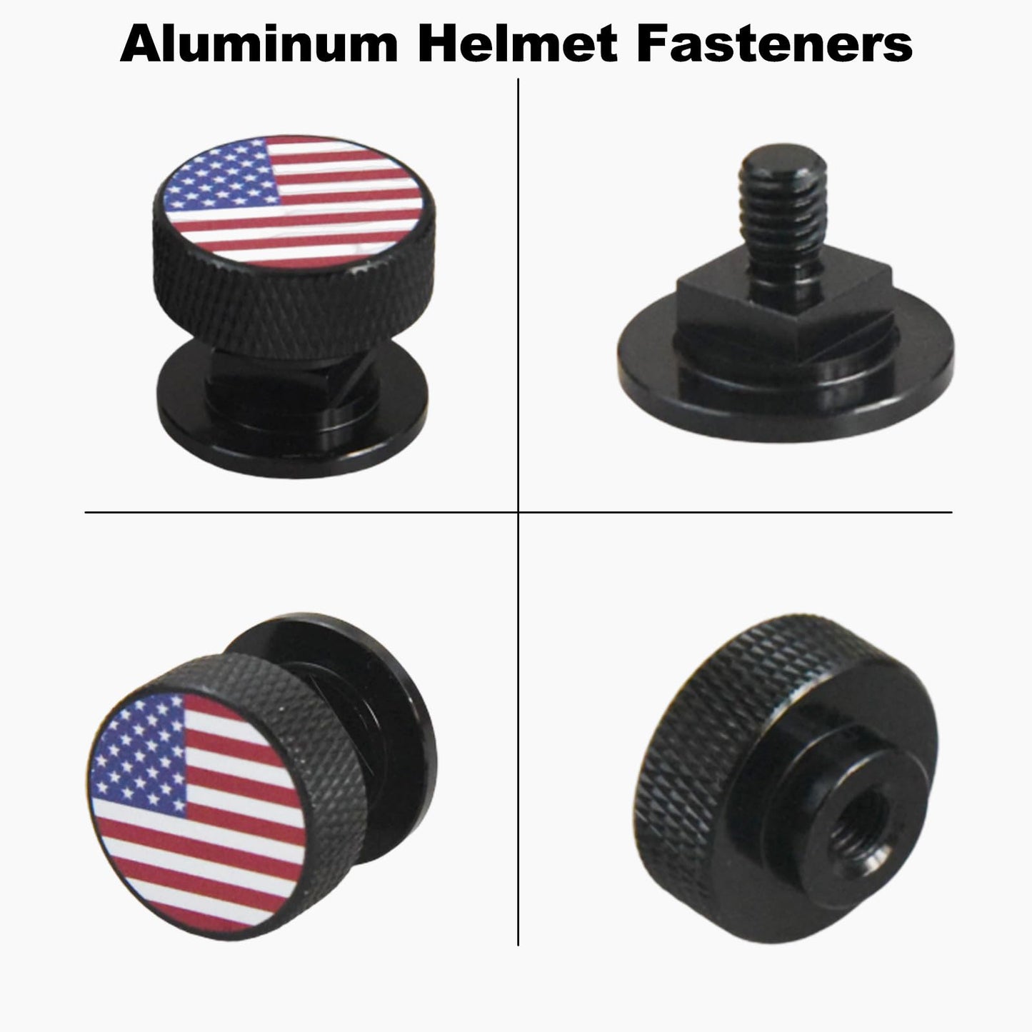 Welding Hood Helmet Pipeliner Fasteners-1Pair USA Flag Pattern Aluminum Helmet Pipeliner Headgear Replacement Parts Accessories Screws Flip Hood, Anti-Rust