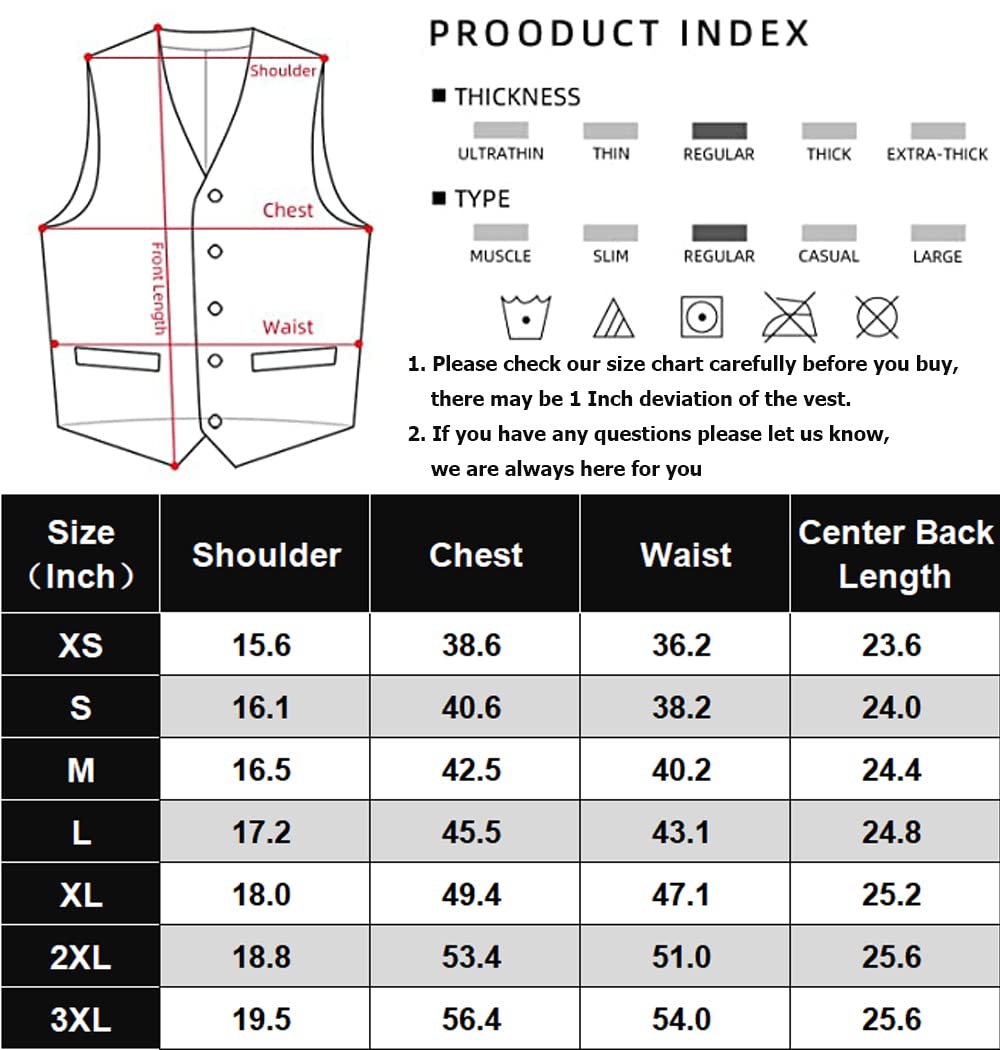 COOFANDY Men's Formal Suit Vest Slim Fit Casual Business Dress Waistcoat Vest