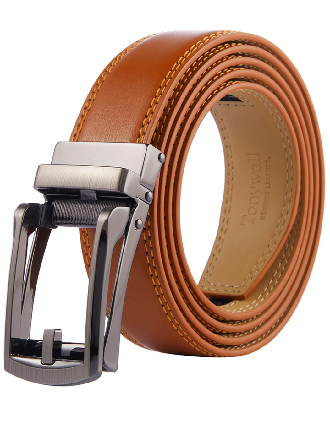 Mens Leather Ratchet Belts with Click Buckle Perfect Fit Dress Belt 30mm Wide