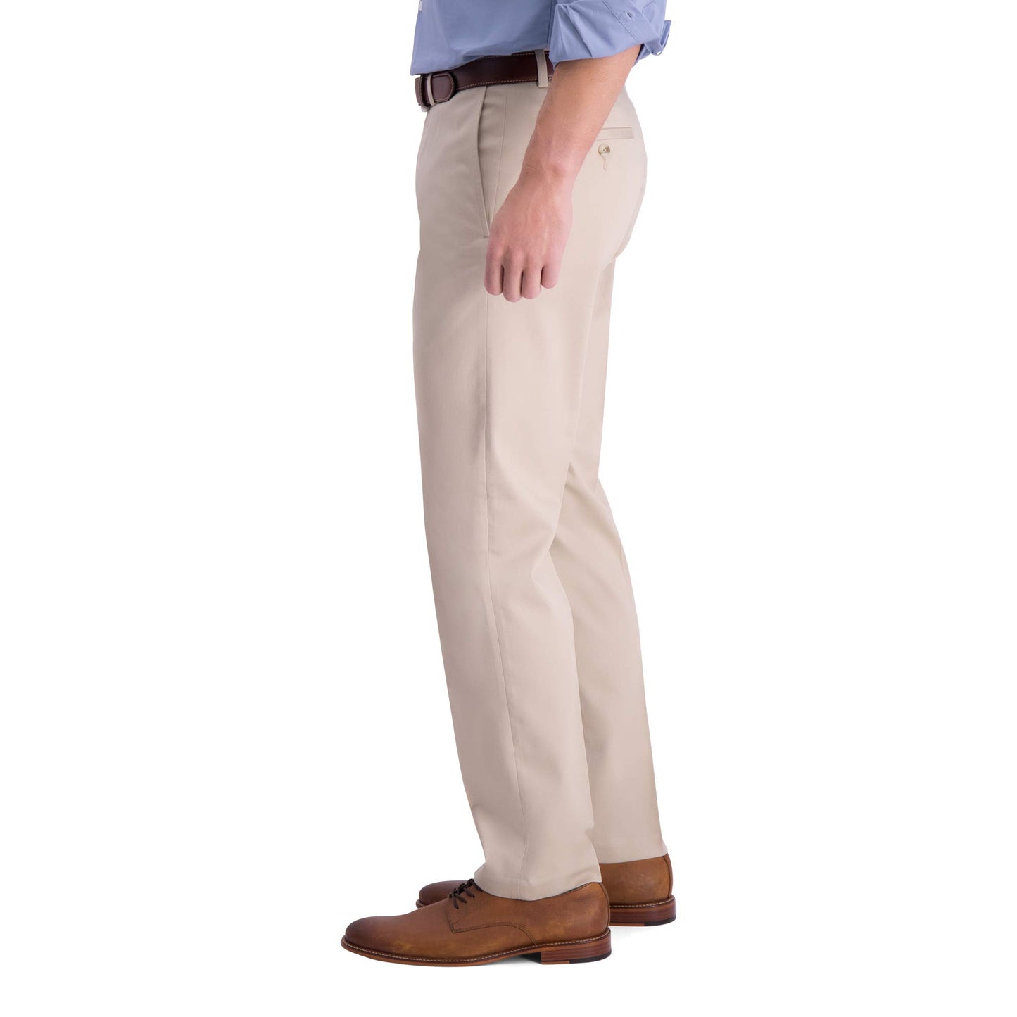 Haggar Men's Iron Free Premium Khaki Straight Fit Flat Front Flex Waistband Casual Pant