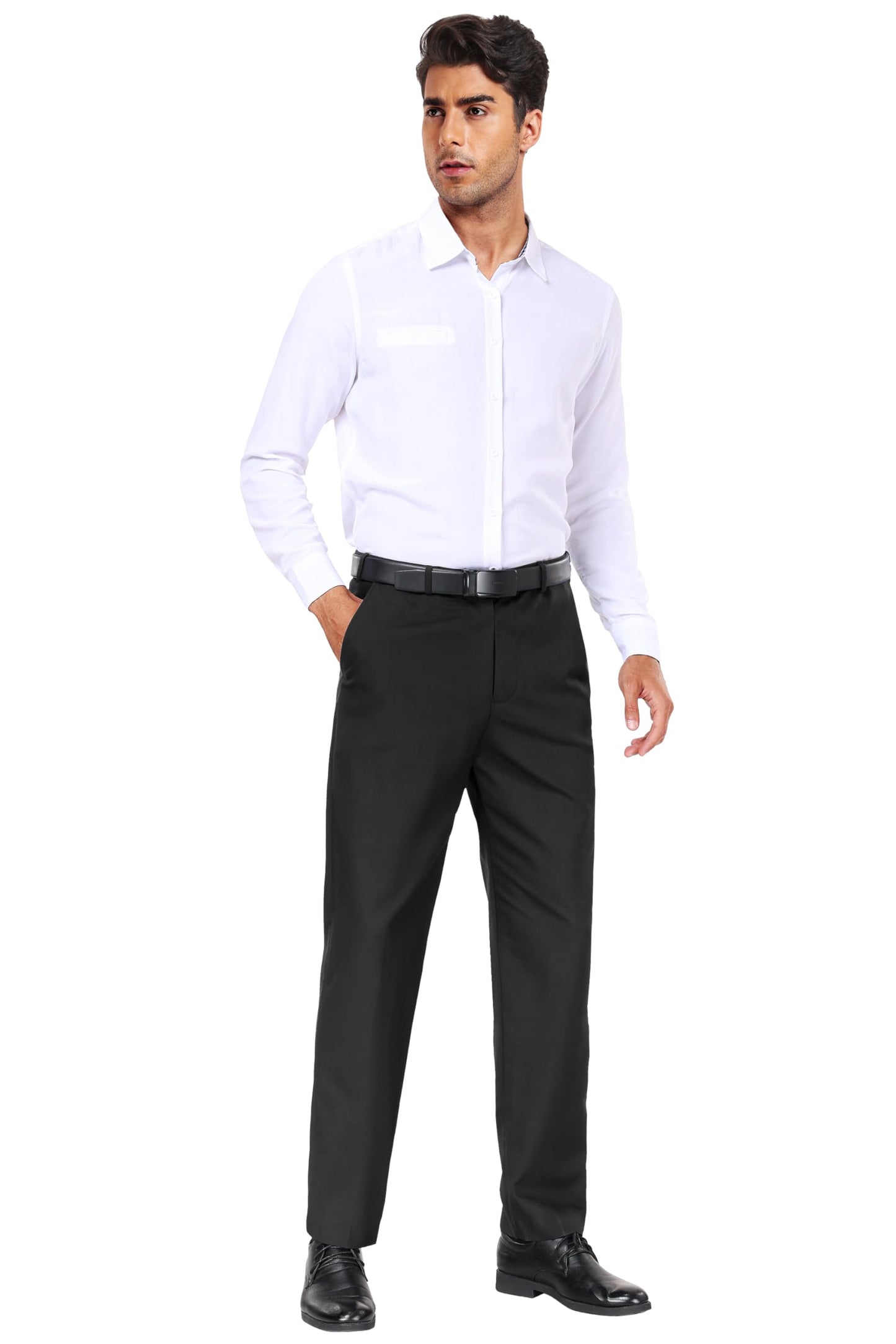 COOFANDY Men Classic Fit Dress Pant Casual Wrinkle Flat Front Pant Stretch Suit Pant