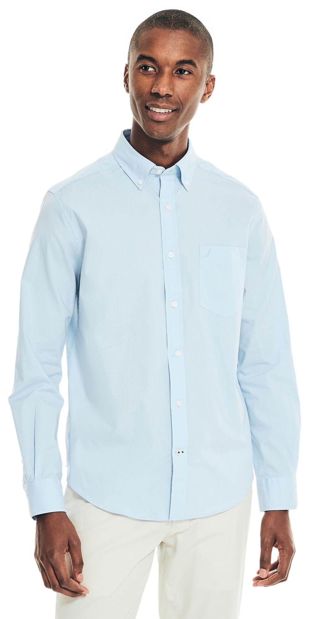 Nautica Men's Wrinkle Resistant Long Sleeve Button Front Shirt