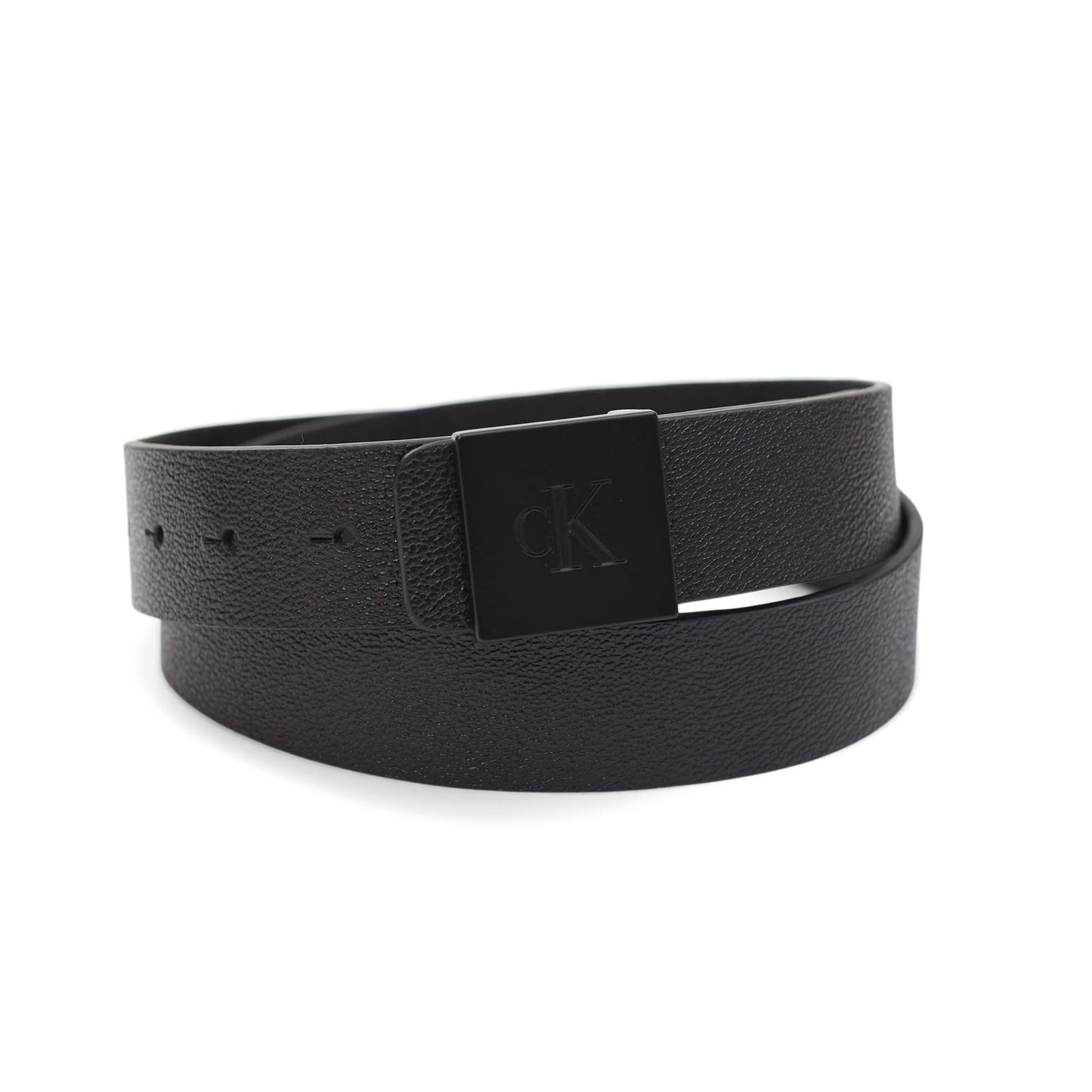 Calvin Klein Men's Casual Statement Plaque Buckle Belt with Logo Treatment