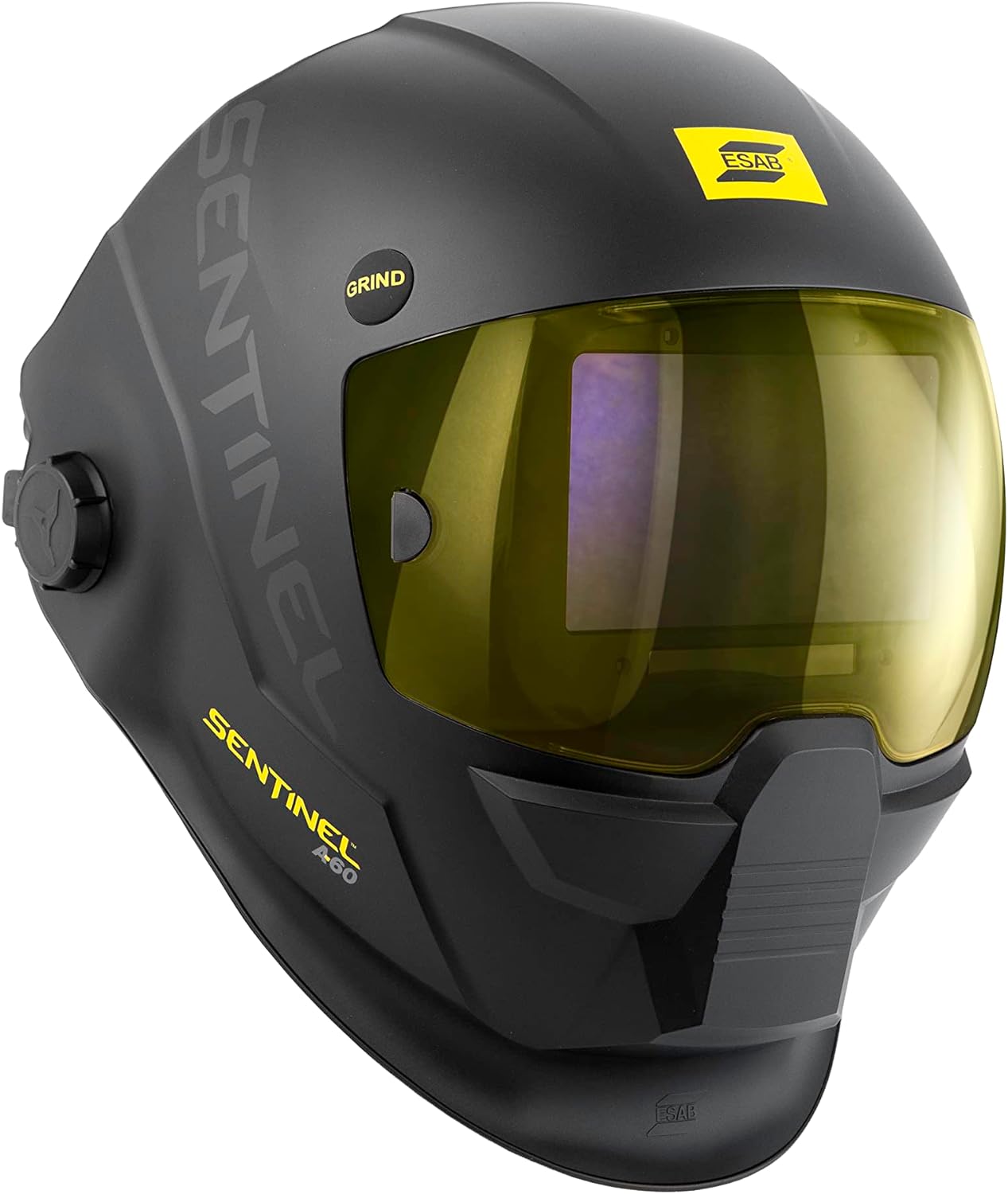 ESAB® Sentinel™ A60 Welding Helmet, Black Low-Profile Design, High Impact Resistance Nylon, Large Viewing Area 4.65 in x 2.80 in