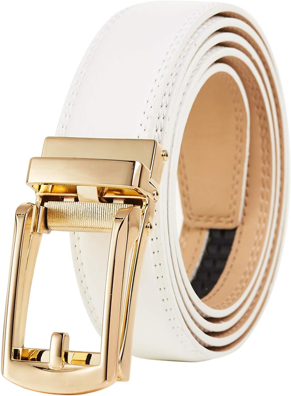 Mens Leather Ratchet Belts with Click Buckle Perfect Fit Dress Belt 30mm Wide