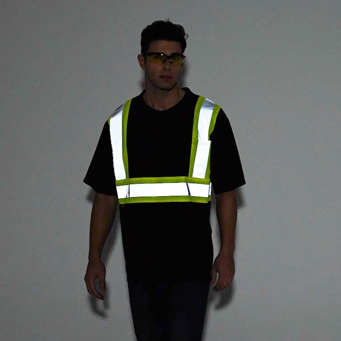 ProtectX High Visibility Short Sleeve Reflective Safety T-Shirt, Men's Heavy Duty Breathable Hi Vis Shirts, Class 2 Type R