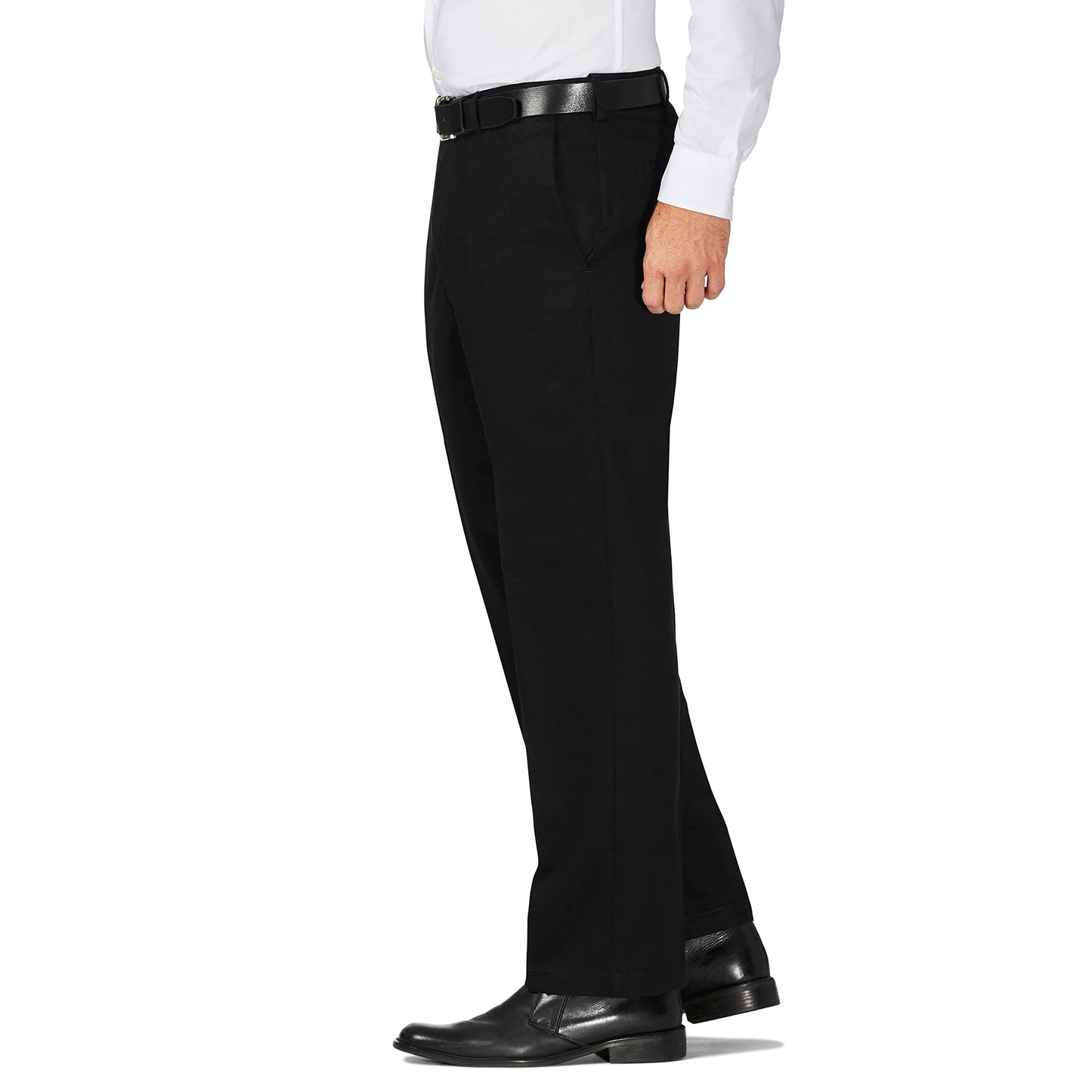 HAGGAR Mens Work to Weekend Hidden Expandable Waist Classic Fit Flat Front Pant