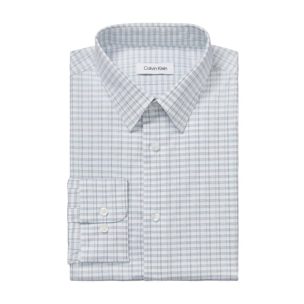 Calvin Klein Men's Non Iron Regular Fit Herringbone French Cuff Dress Shirt