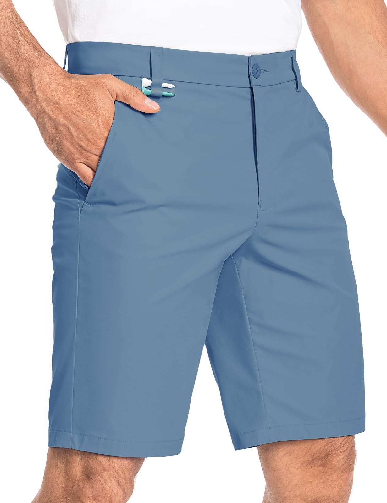 Men's Golf Shorts 7" 10" Dress Casual Shorts Quick Dry Stretch Anti-Wrinkle Work Hybrid Chino Shorts with 4 Pockets