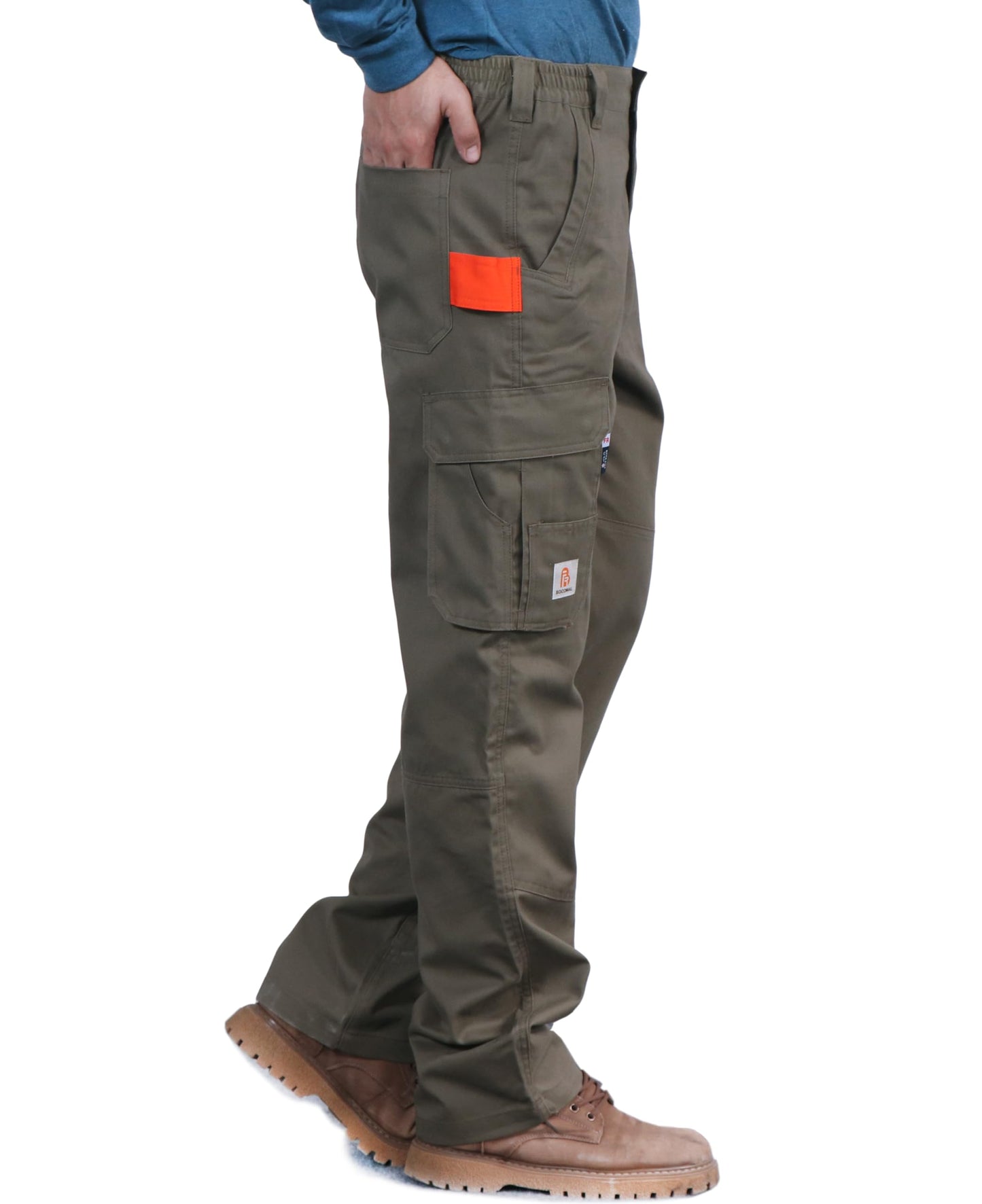 BOCOMAL FR Pants for Men Utility Cargo Pockets Flame Resistant/Fire Retardant Carpenter Water Oil Repellent Finish